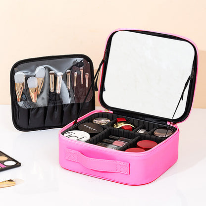 Travel Makeup Bag with Full-Screen LED Mirror — Flawless Touch-Ups Anywhere