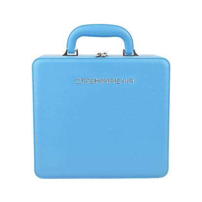Large capacity makeup bag with mirror and lamp