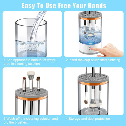Electric Makeup Brush Cleaner - Clean Brushes, Flawless Skin Fast