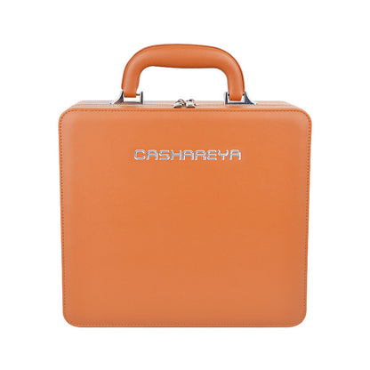 Large capacity makeup bag with mirror and lamp