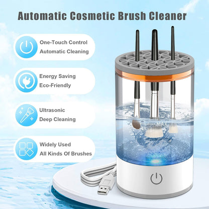 Electric Makeup Brush Cleaner - Clean Brushes, Flawless Skin Fast