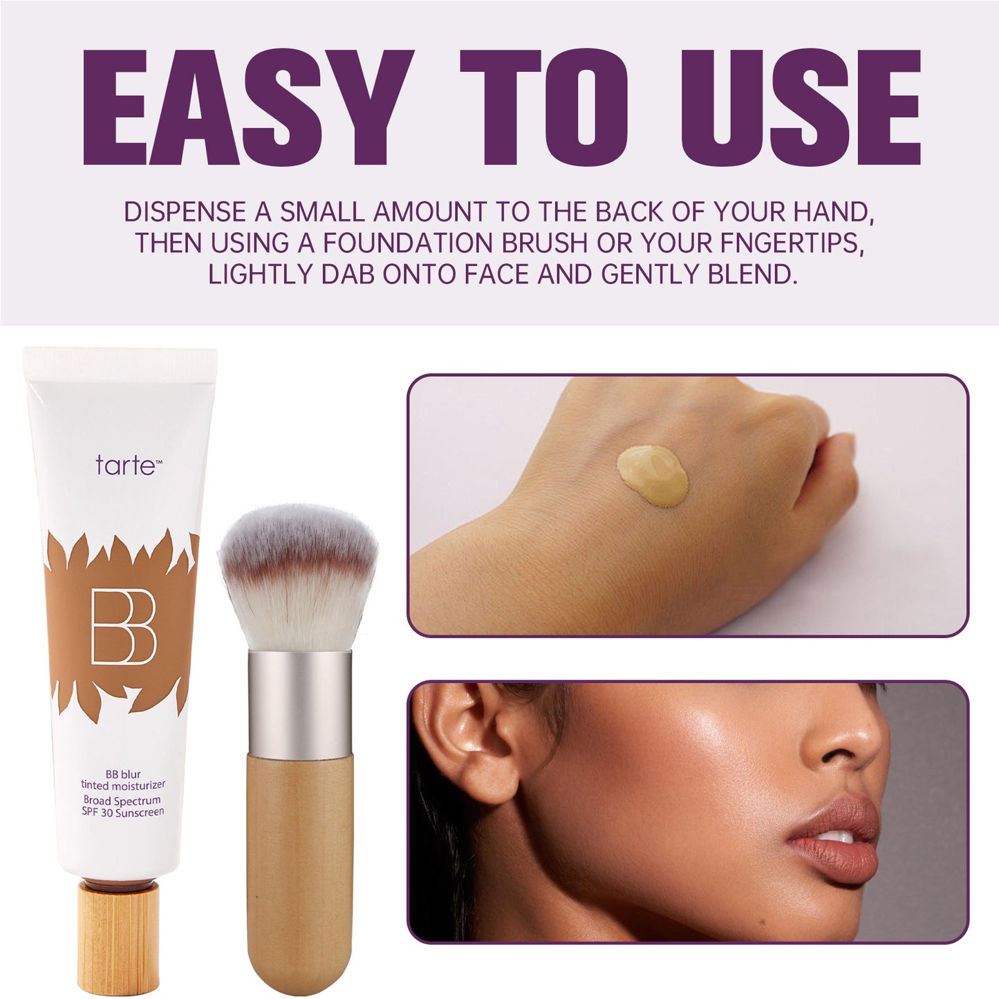 BB Cream Tinted Moisturizer Concealer - Blur Textured Skin Instantly (No Filter Needed)