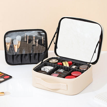 Travel Makeup Bag with Full-Screen LED Mirror — Flawless Touch-Ups Anywhere