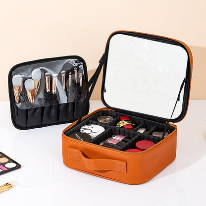 Travel Makeup Bag with Full-Screen LED Mirror — Flawless Touch-Ups Anywhere