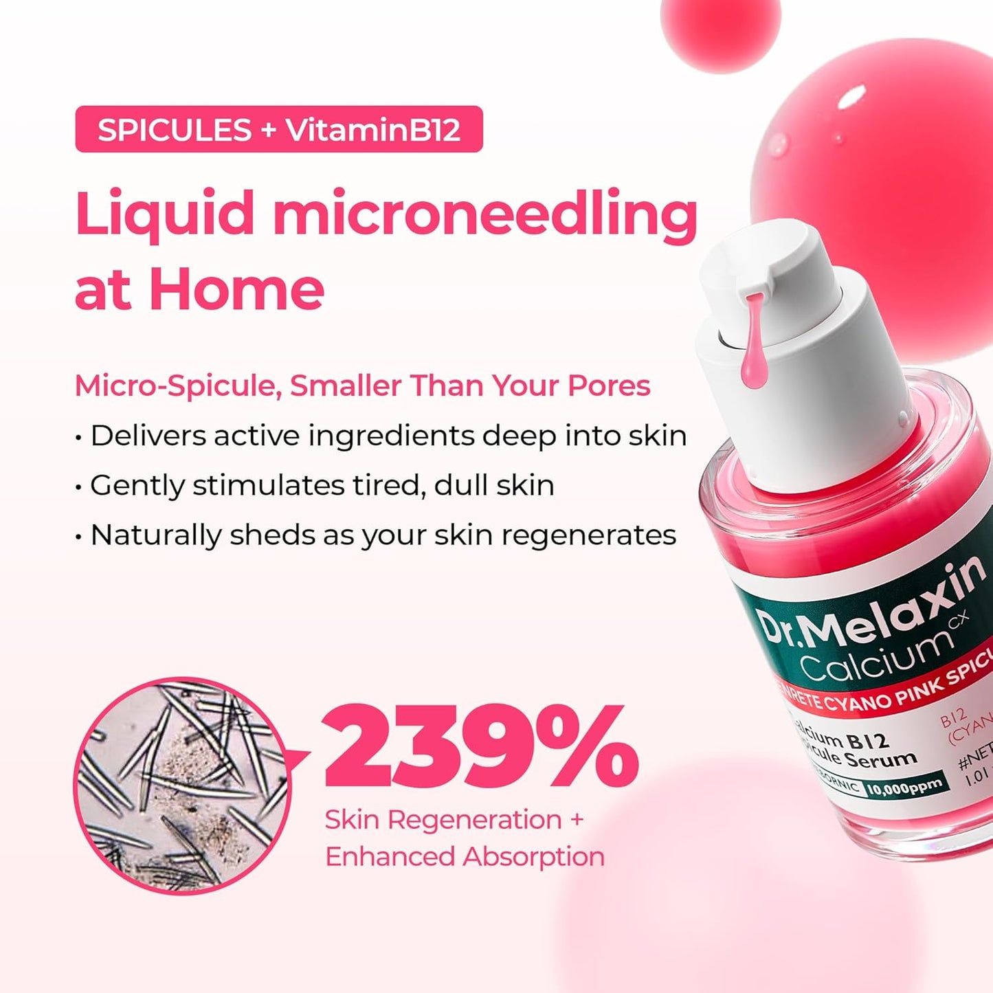 Dr. Melaxin Cyano Pink Spicule Niacinamide Serum — Shrink Pores & Smooth Texture Fast