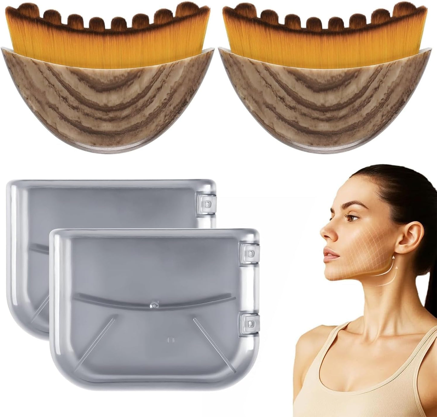 2-Pack Lymphatic Contour Face Brush — Sculpt, De-Puff & Glow in Minutes