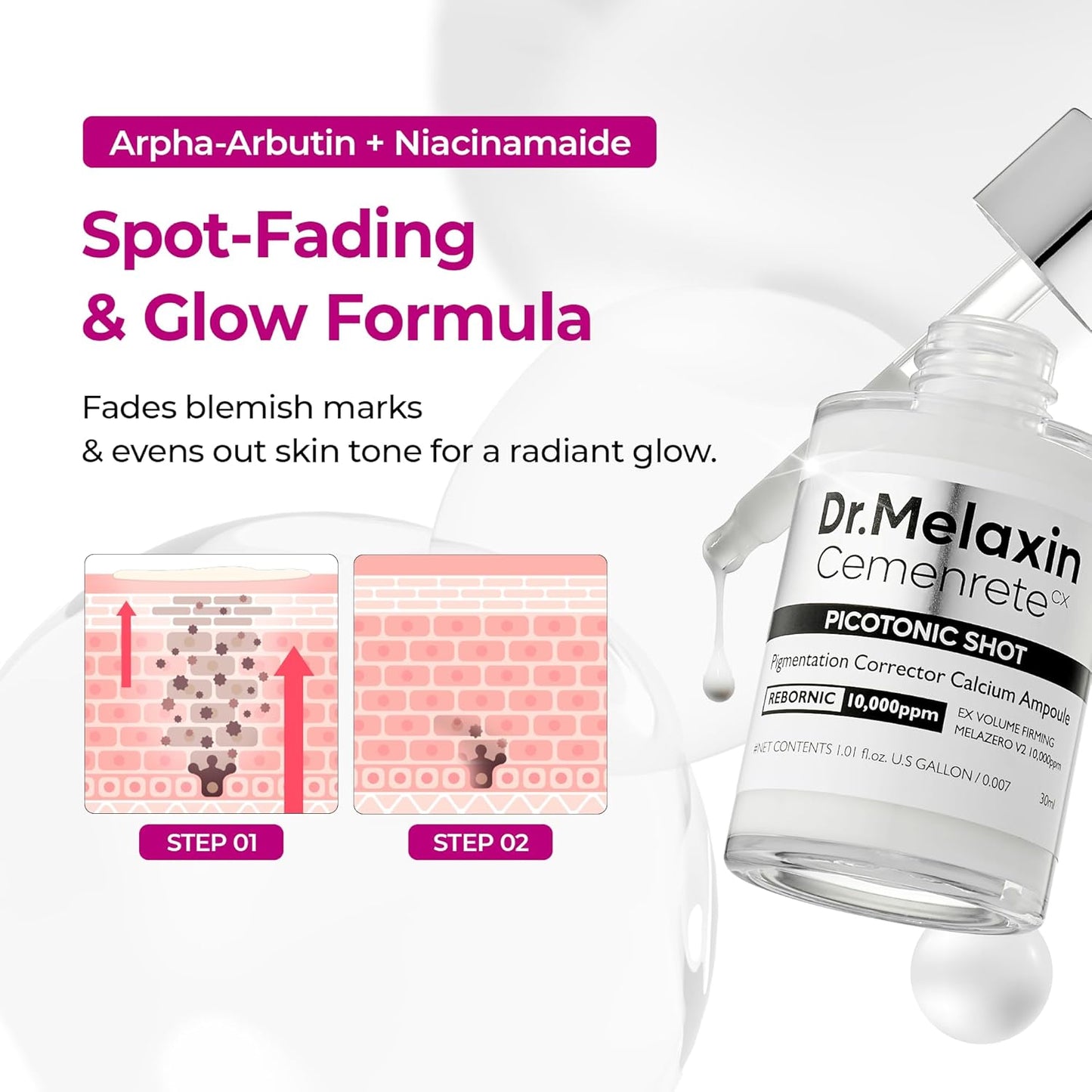 Dr. Melaxin Picotonic Shot Calcium Serum — Fade Dark Spots & Firm Skin Fast