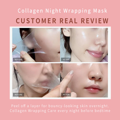 1 Pcs Collagen Night Wrapping Face Mask — Wake Up to Firm, Hydrated Skin