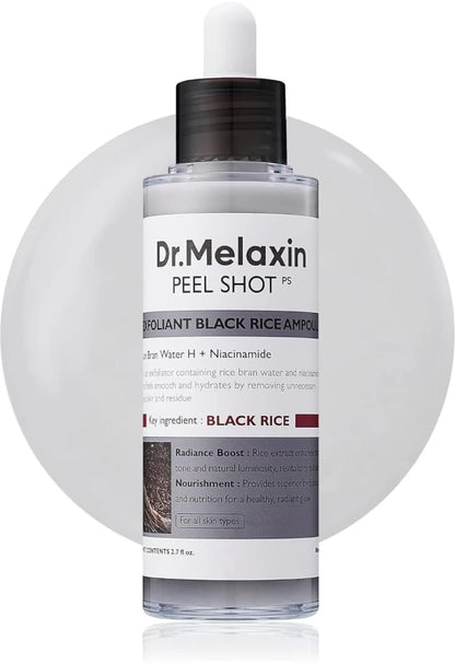 Dr Melaxin White & Black Rice Exfoliating Serum — Smooth Texture, Clear Pores & Hydrate Skin