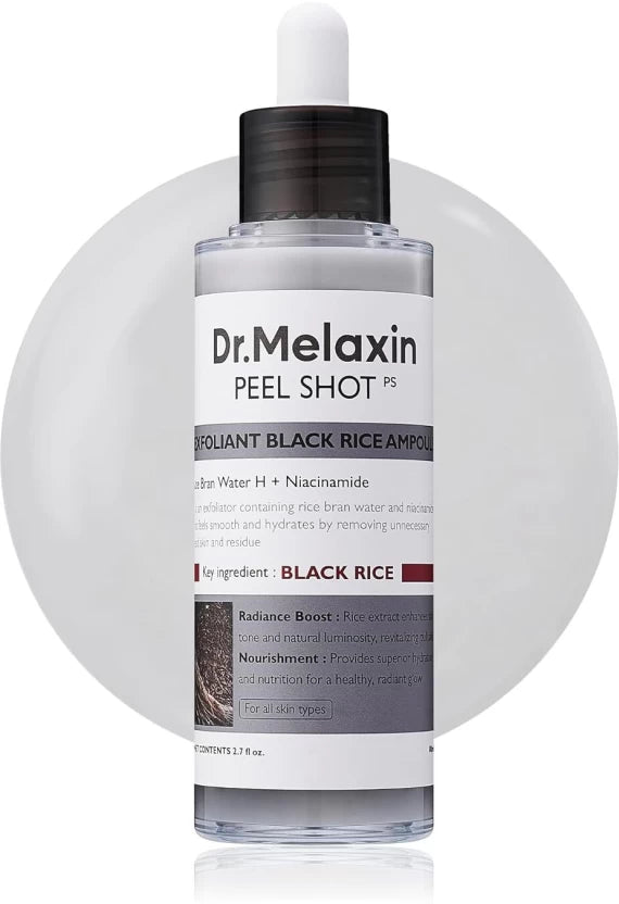 Dr Melaxin White & Black Rice Exfoliating Serum — Smooth Texture, Clear Pores & Hydrate Skin