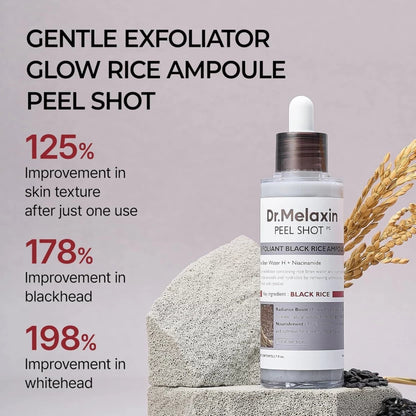 Dr Melaxin White & Black Rice Exfoliating Serum — Smooth Texture, Clear Pores & Hydrate Skin