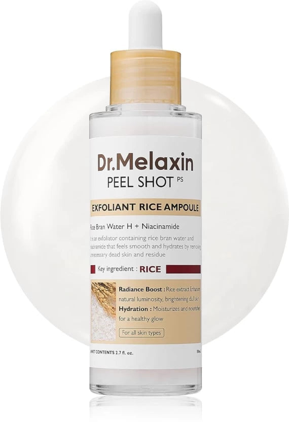 Dr Melaxin White & Black Rice Exfoliating Serum — Smooth Texture, Clear Pores & Hydrate Skin