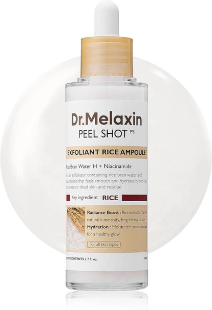 Dr Melaxin White & Black Rice Exfoliating Serum — Smooth Texture, Clear Pores & Hydrate Skin