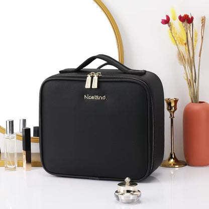 Travel Makeup Bag with Full-Screen LED Mirror — Flawless Touch-Ups Anywhere