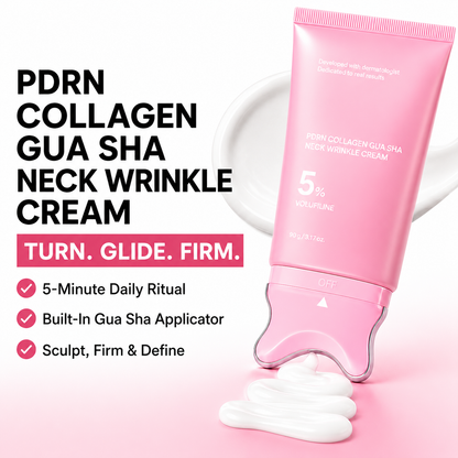 Collagen Gua Sha Neck Wrinkle Cream Built In Massager - Your Neck's New Daily Ritual