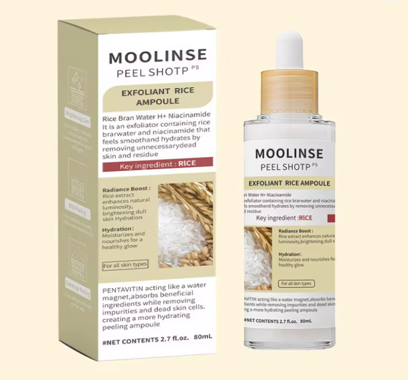 Korean White & Black Rice Exfoliating Serum — Smooth Texture, Clear Pores & Hydrate Skin