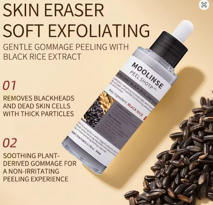 Korean White & Black Rice Exfoliating Serum — Smooth Texture, Clear Pores & Hydrate Skin