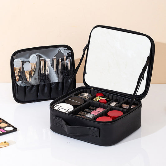 Travel Makeup Bag with Full-Screen LED Mirror — Flawless Touch-Ups Anywhere