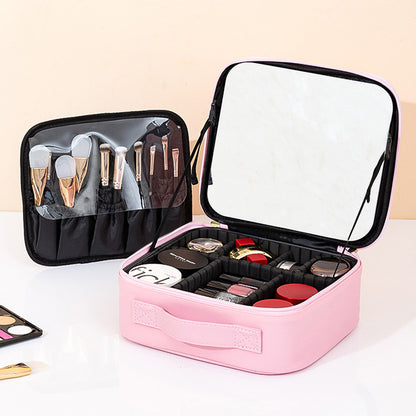 Travel Makeup Bag with Full-Screen LED Mirror — Flawless Touch-Ups Anywhere