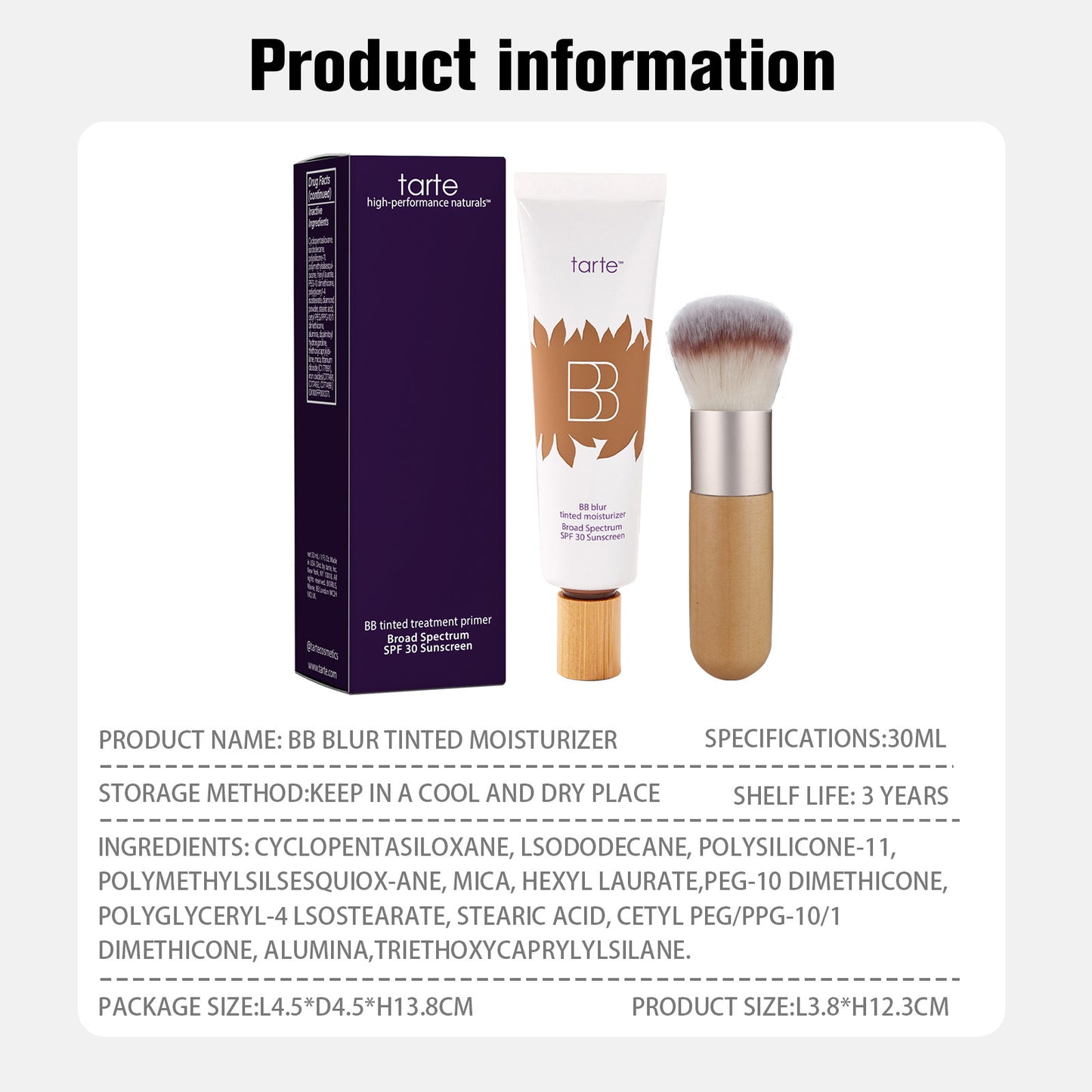 BB Cream Tinted Moisturizer Concealer - Blur Textured Skin Instantly (No Filter Needed)