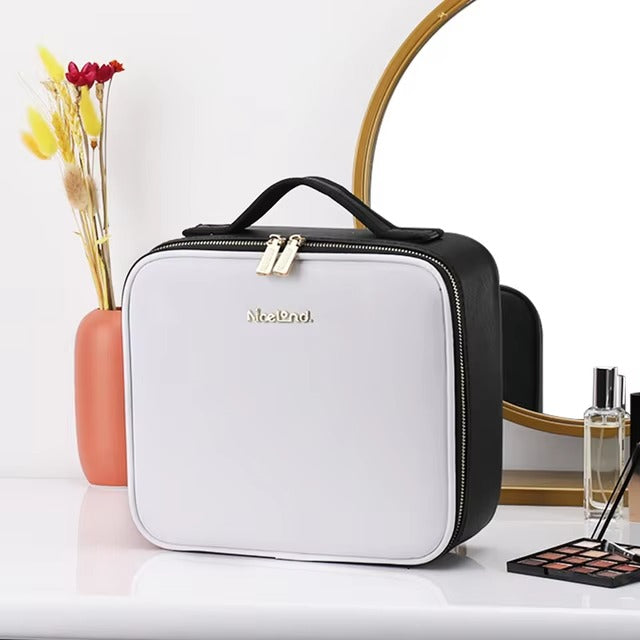 Travel Makeup Bag with Full-Screen LED Mirror — Flawless Touch-Ups Anywhere