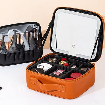 Travel Makeup Bag with Full-Screen LED Mirror — Flawless Touch-Ups Anywhere