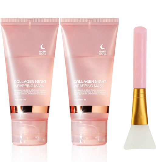 2 Pcs Collagen Night Wrapping Face Mask